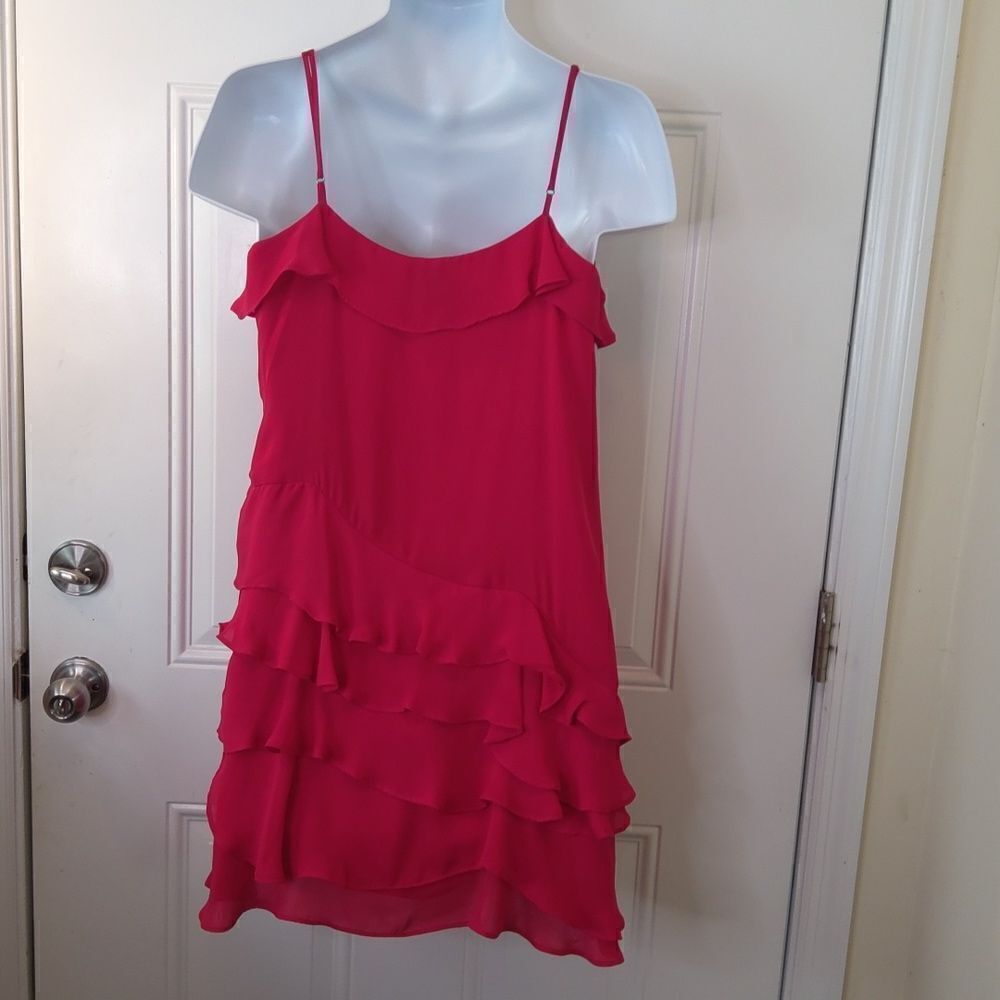 Taylor red fully lined adjustable spaghetti strap… - image 7